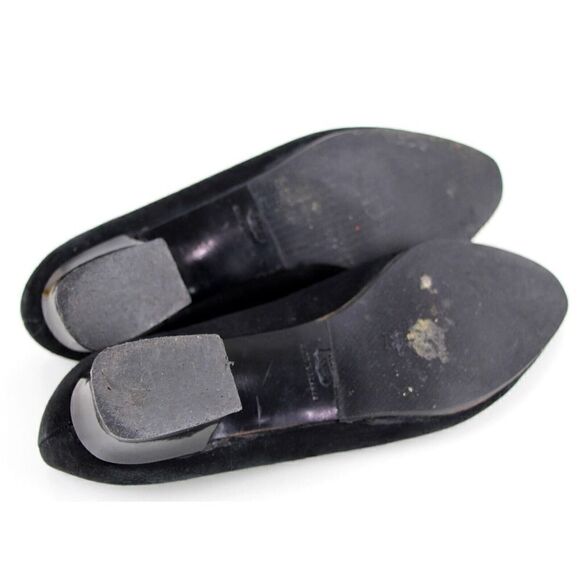 VTG Robert Clergerie FRANCE BLACK REAL LEATHER SUEDE LOW HEEL CLASSIC SHOES 5.5B - Picture 10 of 13